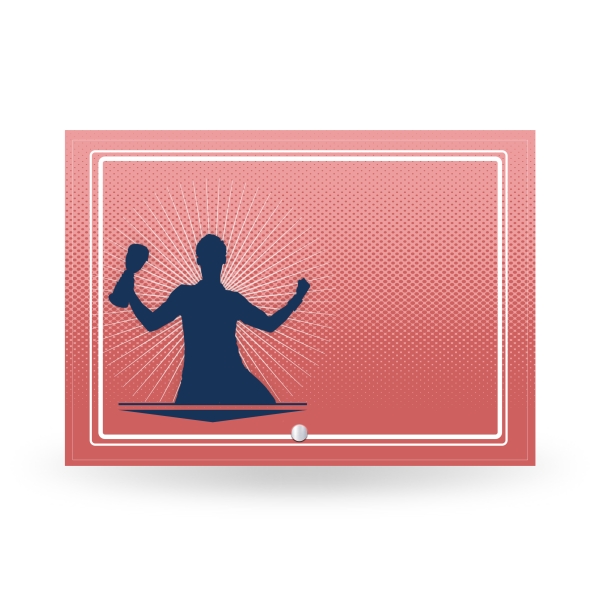 Cadre photo en verre personnalisé horizontale - Modèle Rouge