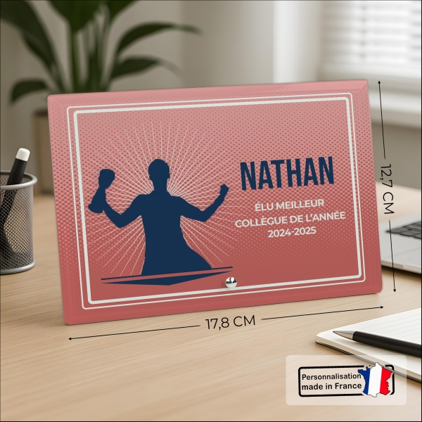 Cadre photo en verre personnalisé horizontale - Modèle Rouge