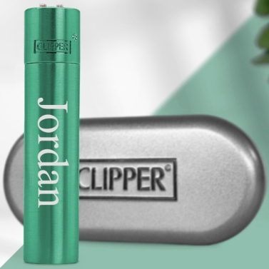 Briquet clipper vert personnalisé