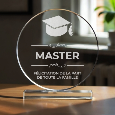 Trophée en verre personnalisable - Grand modèle - Diplôme