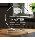 Trophée en verre personnalisable - Grand modèle - Diplôme