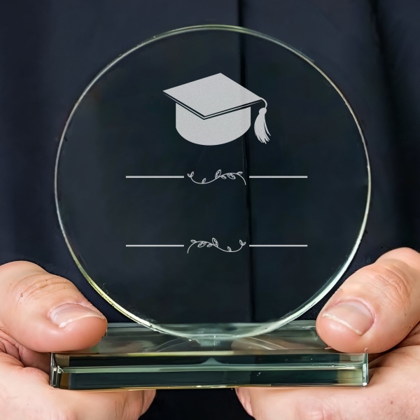 Trophée en verre personnalisé - Petit modèle - Diplôme