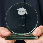 Trophée en verre personnalisé - Petit modèle - Diplôme