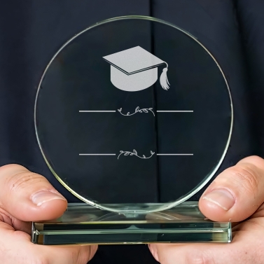 Trophée en verre personnalisé - Petit modèle - Diplôme