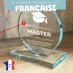 Trophée en verre personnalisé - Petit modèle - Diplôme