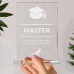 Trophée en verre personnalisé - Modèle rectangulaire - Diplôme