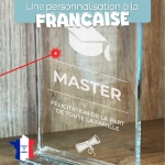Trophée en verre personnalisé - Modèle rectangulaire - Diplôme