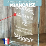 Trophée en verre personnalisé - Modèle rectangulaire - Top 1