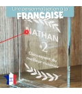Trophée en verre personnalisé - Modèle rectangulaire - Top 1