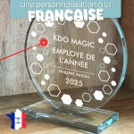 Trophée en verre personnalisé - Grand modèle - Entreprise
