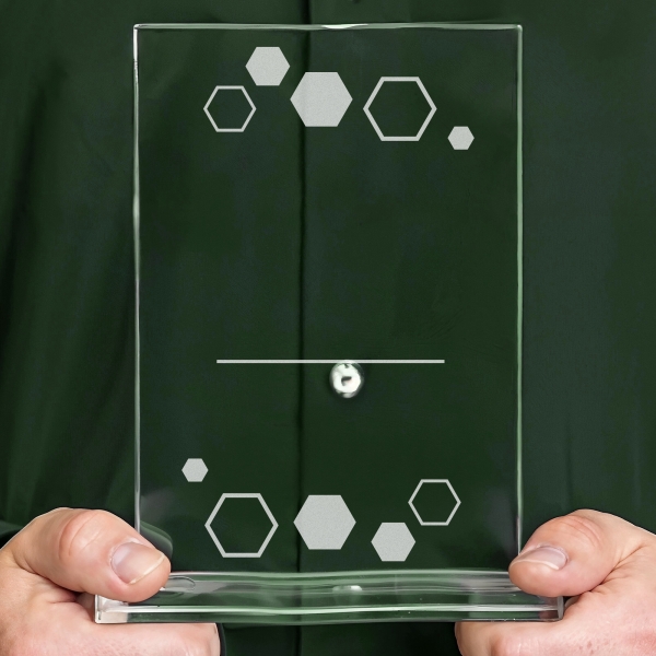 Trophée en verre personnalisé - Modèle rectangulaire - Entreprise