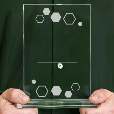 Trophée en verre personnalisé - Modèle rectangulaire - Entreprise