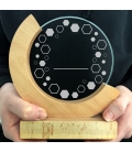 Trophée en verre personnalisé - Modèle rond base bambou - Entreprise