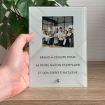Cadre photo en verre personnalisé verticale - Modèle Blanc