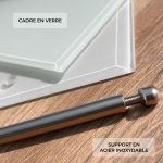 Cadre photo en verre personnalisé verticale - Modèle Noir