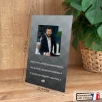 Cadre photo en verre personnalisé verticale - Modèle Noir