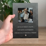 Cadre photo en verre personnalisé verticale - Modèle Noir