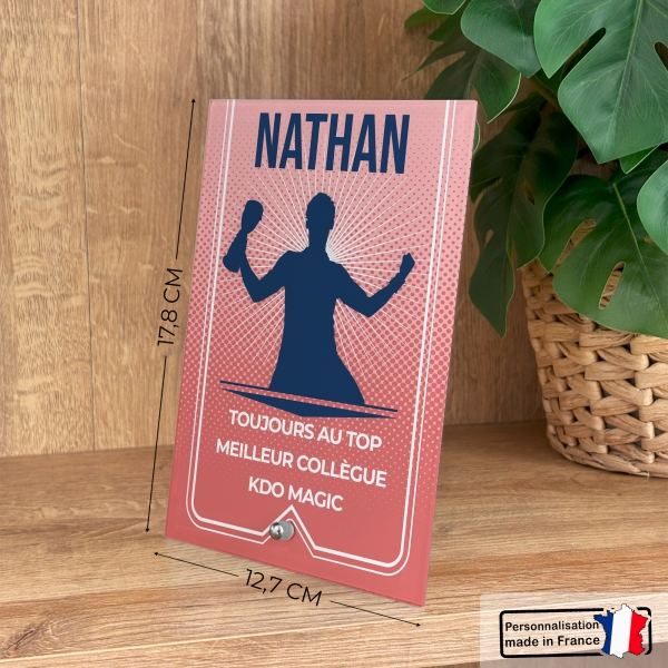 Cadre photo en verre personnalisé verticale - Modèle Rouge