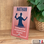 Cadre photo en verre personnalisé verticale - Modèle Rouge