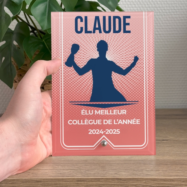 Cadre photo en verre personnalisé verticale - Modèle Rouge