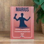 Cadre photo en verre personnalisé verticale - Modèle Rouge