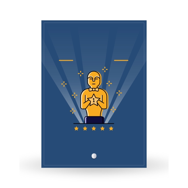 Cadre photo en verre personnalisé verticale - Modèle Bleu