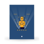 Cadre photo en verre personnalisé verticale - Modèle Bleu