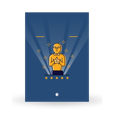 Cadre photo en verre personnalisé verticale - Modèle Bleu