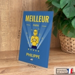 Cadre photo en verre personnalisé verticale - Modèle Bleu