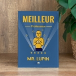 Cadre photo en verre personnalisé verticale - Modèle Bleu