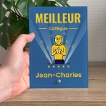 Cadre photo en verre personnalisé verticale - Modèle Bleu