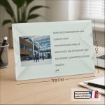 Cadre photo en verre personnalisé horizontale - Modèle Blanc