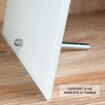 Cadre photo en verre personnalisé horizontale - Modèle Blanc