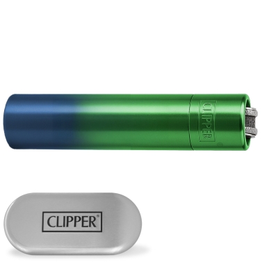 Briquet vert et bleu clipper personnalisable