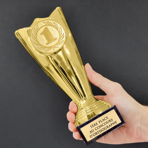 Trophée doré personnalisable - 10 modèles