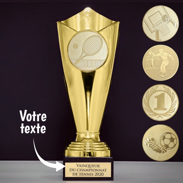 Trophée doré personnalisable - 10 modèles