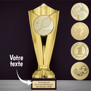 Trophée doré personnalisable - 10 modèles