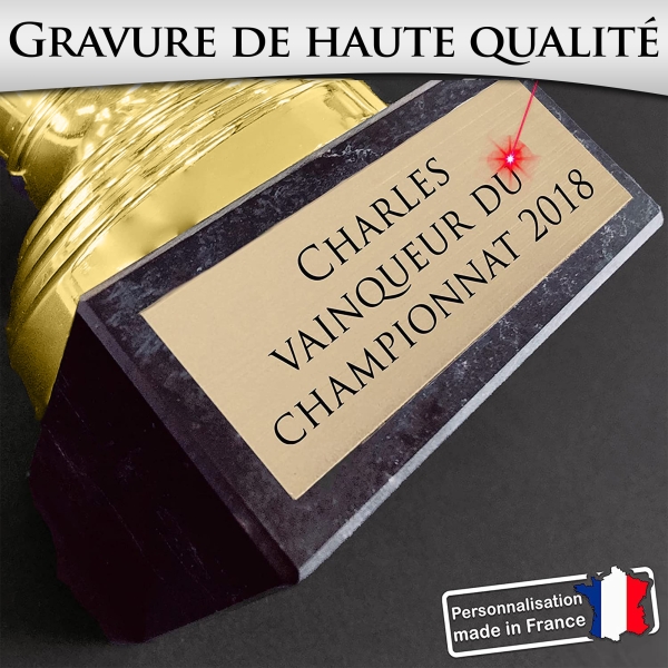 Trophée doré personnalisable - 10 modèles