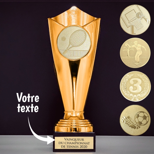 Trophée effet bronze personnalisable - 10 modèles