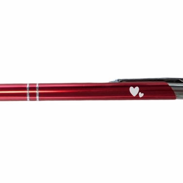 Stylo en acier inoxydable personnalisé - Logo Coeurs