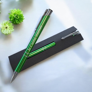 Stylo en acier inoxydable personnalisé - Texte