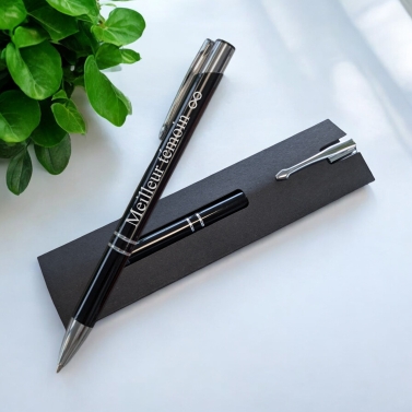 Stylo en acier inoxydable personnalisé - Logo Infini