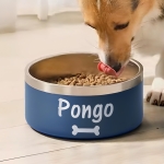 Gamelle personnalisée - Modèle gravée - Bleu marin- KDO MAGIC - animaux de compagnie