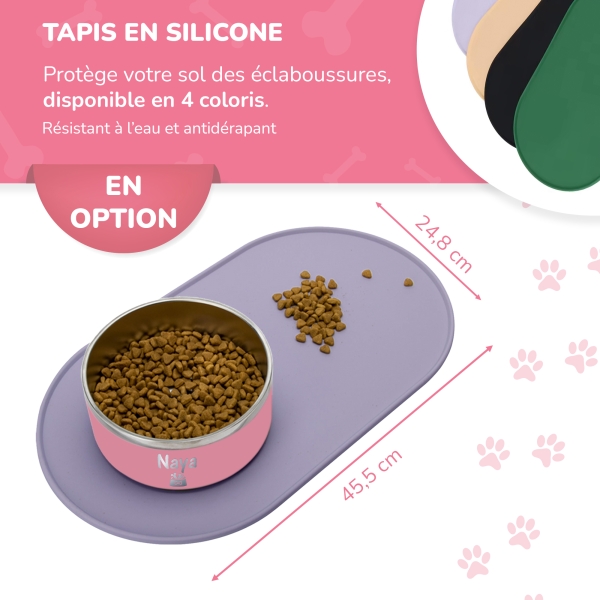 Petite Gamelle personnalisée - Modèle gravée - rose - KDO MAGIC - animaux de compagnie