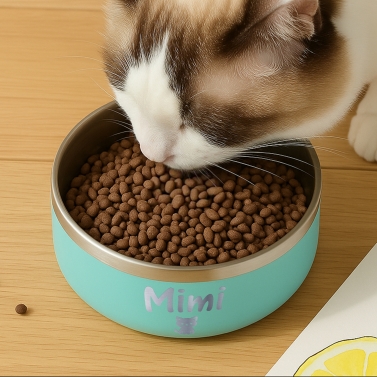 Petite Gamelle personnalisée - Modèle gravée - turquoise - KDO MAGIC - animaux de compagnie