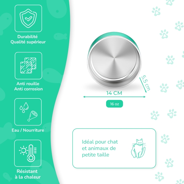 Petite Gamelle personnalisée - Modèle gravée - turquoise - KDO MAGIC - animaux de compagnie