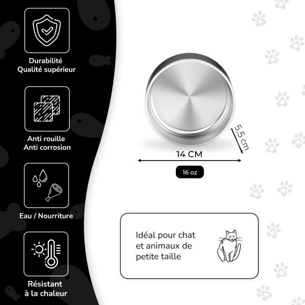 Petite Gamelle personnalisée - Modèle gravée - noir - KDO MAGIC - animaux de compagnie