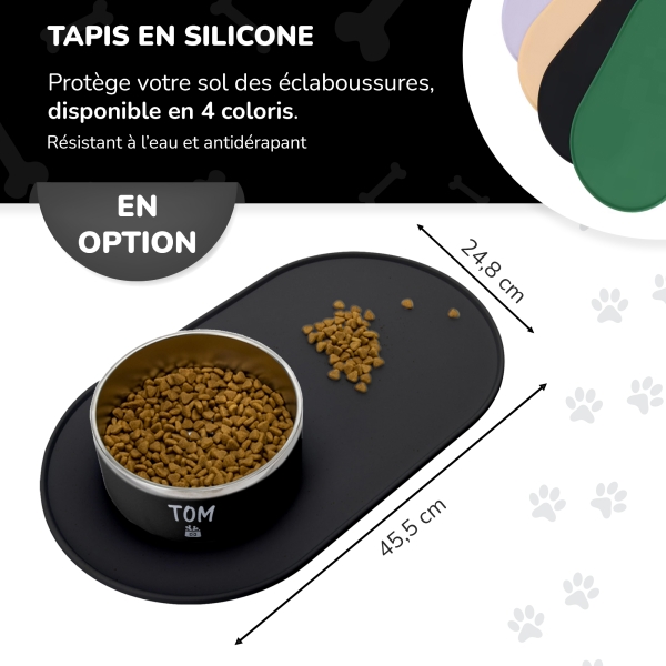 Petite Gamelle personnalisée - Modèle gravée - noir - KDO MAGIC - animaux de compagnie