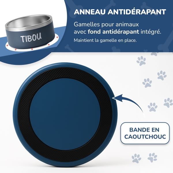 Petite Gamelle personnalisée - Modèle gravée - bleu - KDO MAGIC - animaux de compagnie