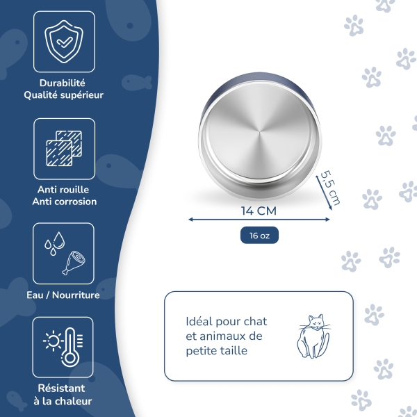 Petite Gamelle personnalisée - Modèle gravée - bleu - KDO MAGIC - animaux de compagnie